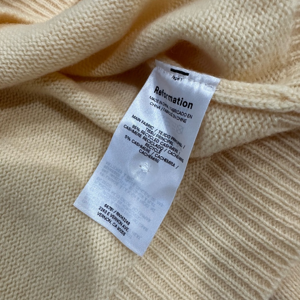 Reformation Clara Cashmere Cardigan Parmesan - Picture 6 of 7